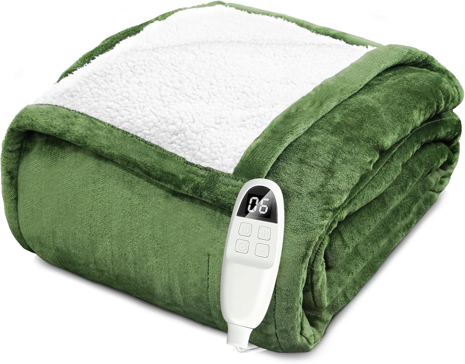 72x84 Soft Fleece Electric Heated Blanket with 6 Adjustable Heat Settings & Auto Shutoff