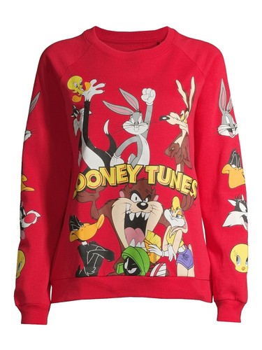 Vintage Warner Bros Looney Tunes XL Red Long Sleeve Pullover