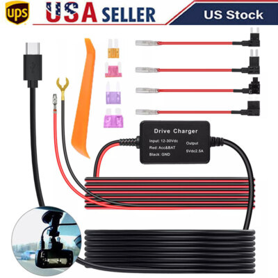 Universal Dash Cam Hardwire Kit Mini Type C Hard Wire Cable Fuse for Car SUV DVR