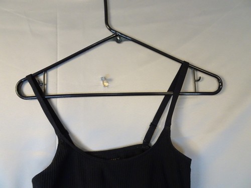 Old Navy Bra Womens Medium Black Bralette Crop Cotton Athletic Spaghetti Strap - Picture 3 of 9