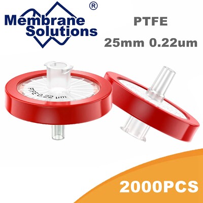 Lab PTFE Syringe Filter25mm 0.22um NoSterile HPLC Hydrophobic Filtration
