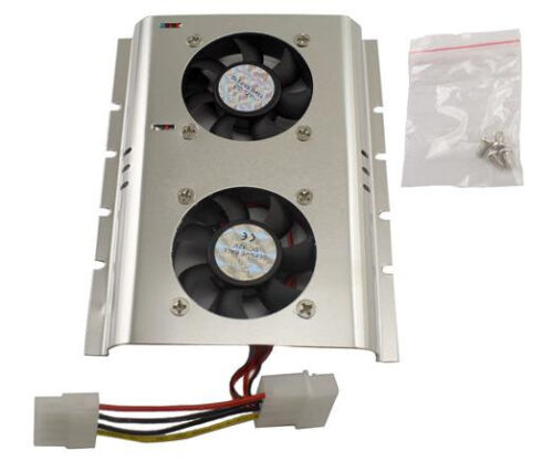 Kit de refroidissement pour disque dur de bureau 3,5 pouces refroidisseur double ventilateur PC SATA IDE - Photo 1/2