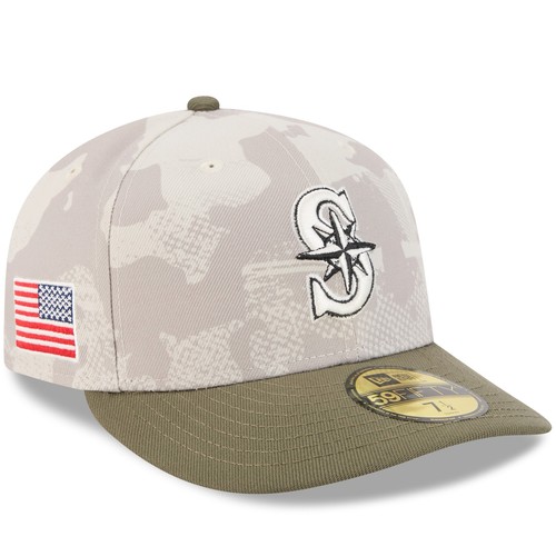 Men's New Era Light Beige/Olive Seattle Mariners 2025 Armed Forces Day 59FIFTY