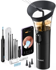 Ear Wax Removal Kit with Camera, 7 Ear Spoons, Safe Ear Irrigation for Adults