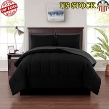 7 Piece Reversible Bed in a Bag Comforter Set King Size Soft Polyester Bedding