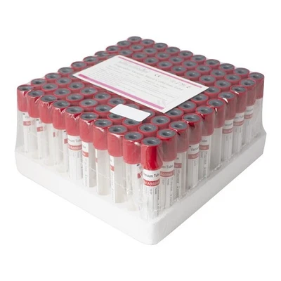 CAREJOY 12 x 75mm 100Pcs Vacuum Blood Collection Tubes No Additive Tubes For Laboratory