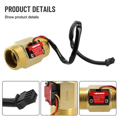 G1 Hall Effekt Flüssigkeit Wasserstrom Sensor Schalter Strommesser Zähler DC5V