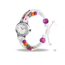 Kahuna Ladies White dial with Colour Fabric Strap Friendship Watch 