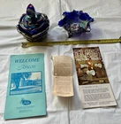 Fenton Carnival Glass Lot Iridescent 2 Pieces Tag and Booklets Original Formula