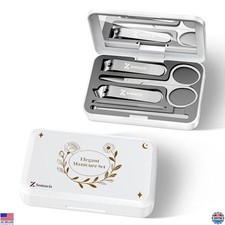 Professional Manicure Pedicure Kit with Nail Clippers  Travel Case, Personal