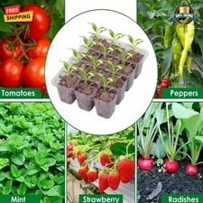 5 pcs Reusable Seed Starter Tray 12-Cell Plant Grow Nursery Pot Garden Tool