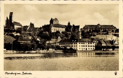 Ak Meersburg am Bodensee,  Landschaft, Gebäude, Wasser - 5014530