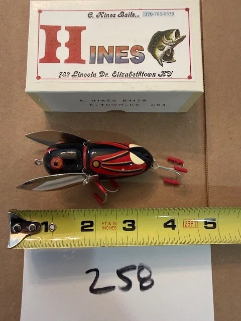 Leurre De Pêche Vintage HEDDON Musky Bump – 8 Pouces – Bois – Années 1920 – Rare