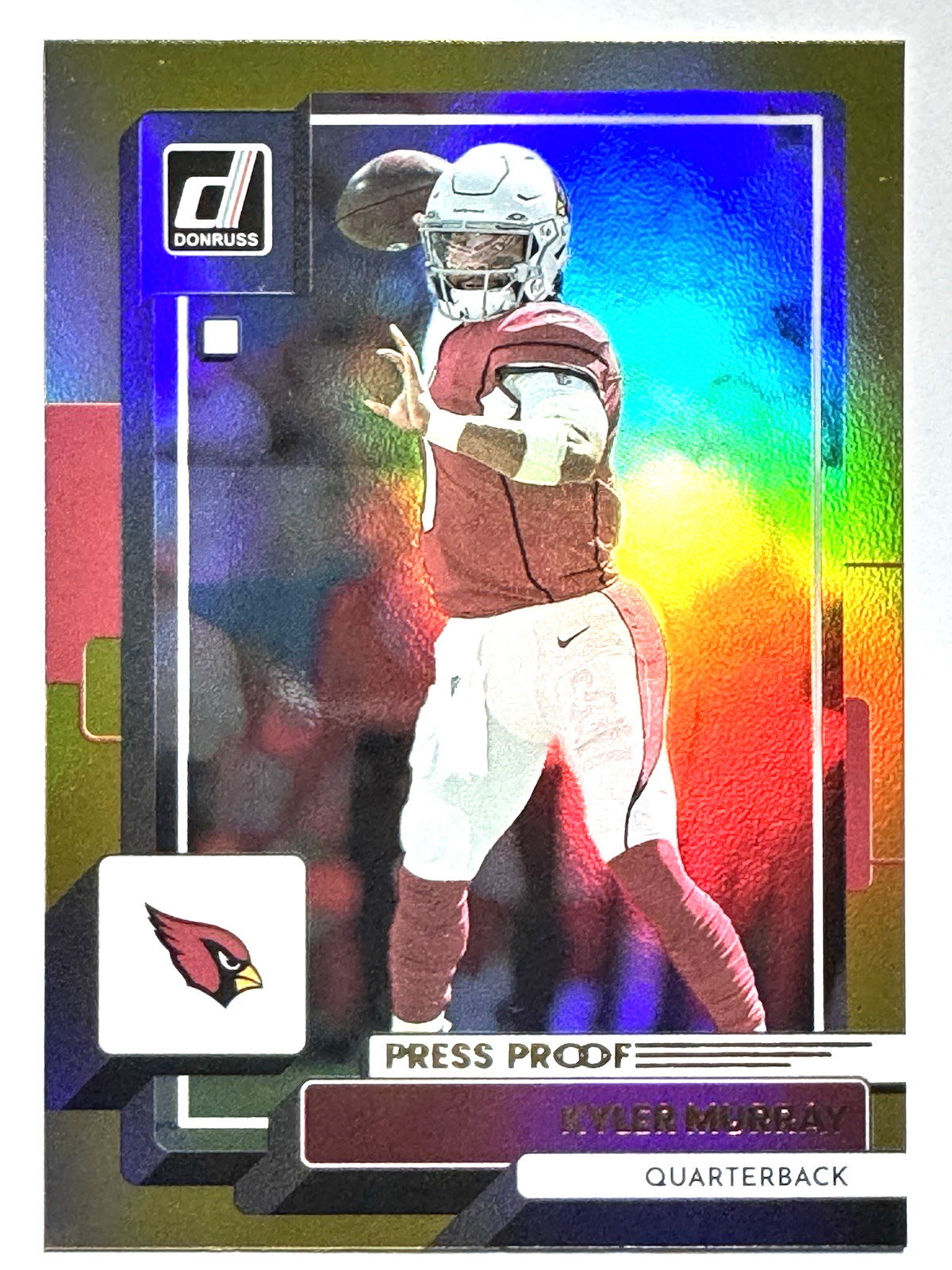 KYLER MURRAY Arizona Cardinals 2022 Panini Donruss GOLD HOLO PRESS PROOF Card #5