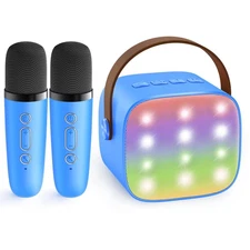 Portable Karaoke Machine with Wireless Microphones for Kids and Adults