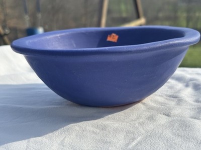 Luna Garcia Pottery 1989 Flat Matte Cobalt Blue Color 2 5/8'' Rimmed Bowl #2 VGUC