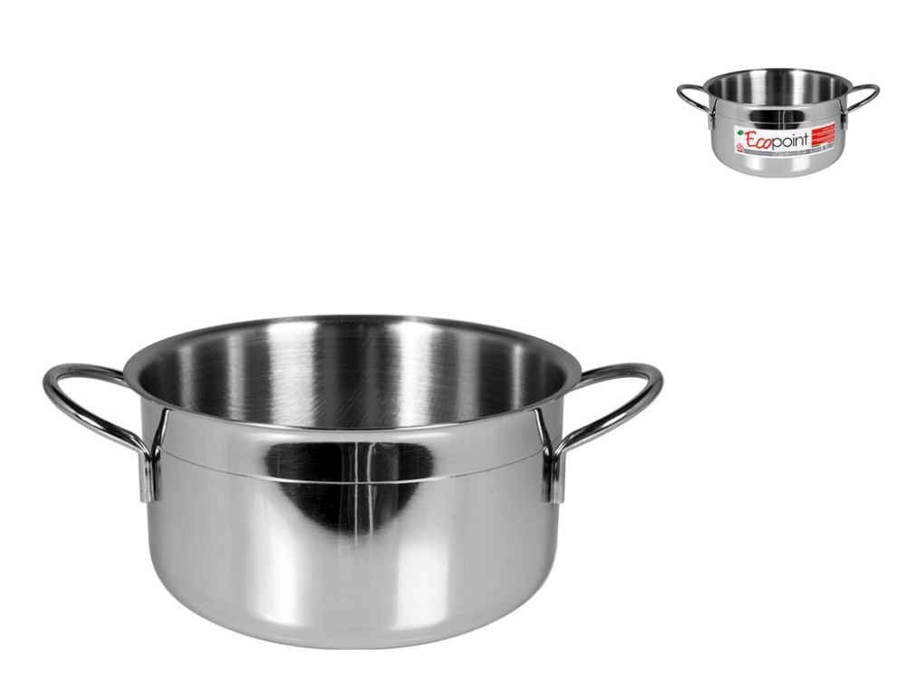Home Stainless Steel Ecopoint Casserole 2 Handles 14 Cm
