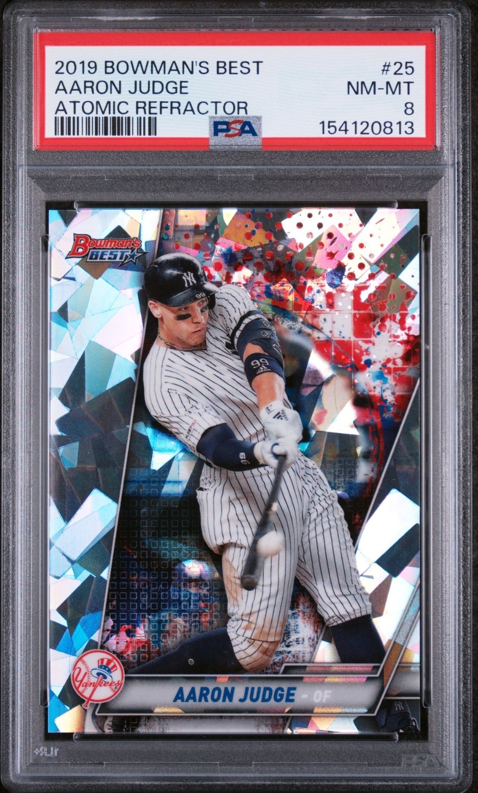 2019 BOWMAN'S BEST ATOMIC REFRACTOR AARON JUDGE #25 PSA 8