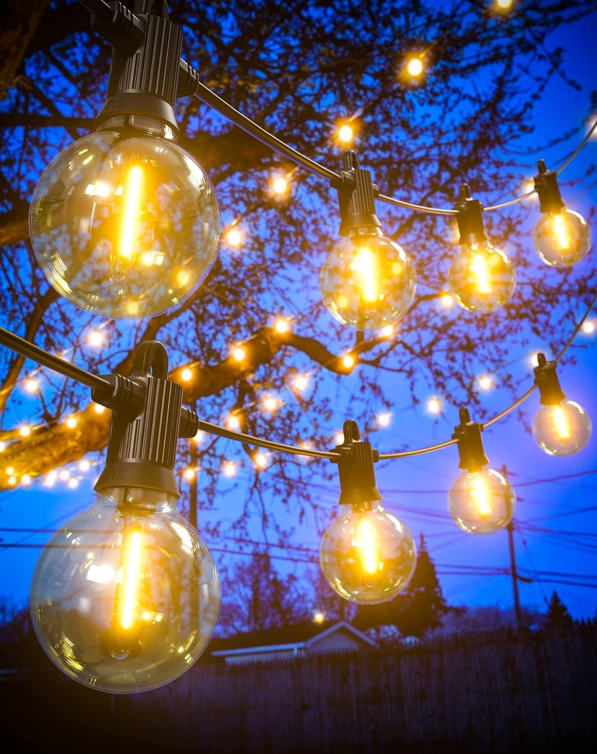 Outdoor LED String Lights 7.6m/25ft G40 Globe Mains Powered Patio Festoon 12+1 - Image 3