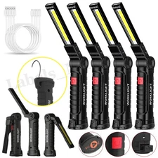 Magnetic Base LED COB Work Light USB Rechargeable Mechanic Flashlight Torch Lamp