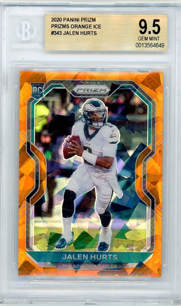 2020 Panini Prizm - Jalen Hurts #343 RC Orange Ice SP BGS 9.5 GEM