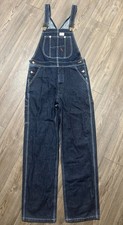 HISEA Dark Wash Denim Overalls Carpenter Workwear Bib Jeans 32x32