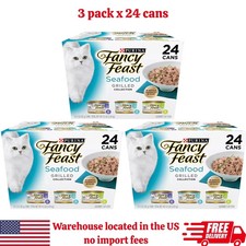 Fancy Feast All Life Stages Cat Wet Food - Grilled, Seafood 3 OZ-72 Count