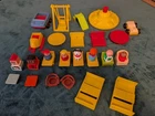 Vtg 1970's Fisher Price Little People Wooden & Plastic & Accessories Lot 30+ Pc