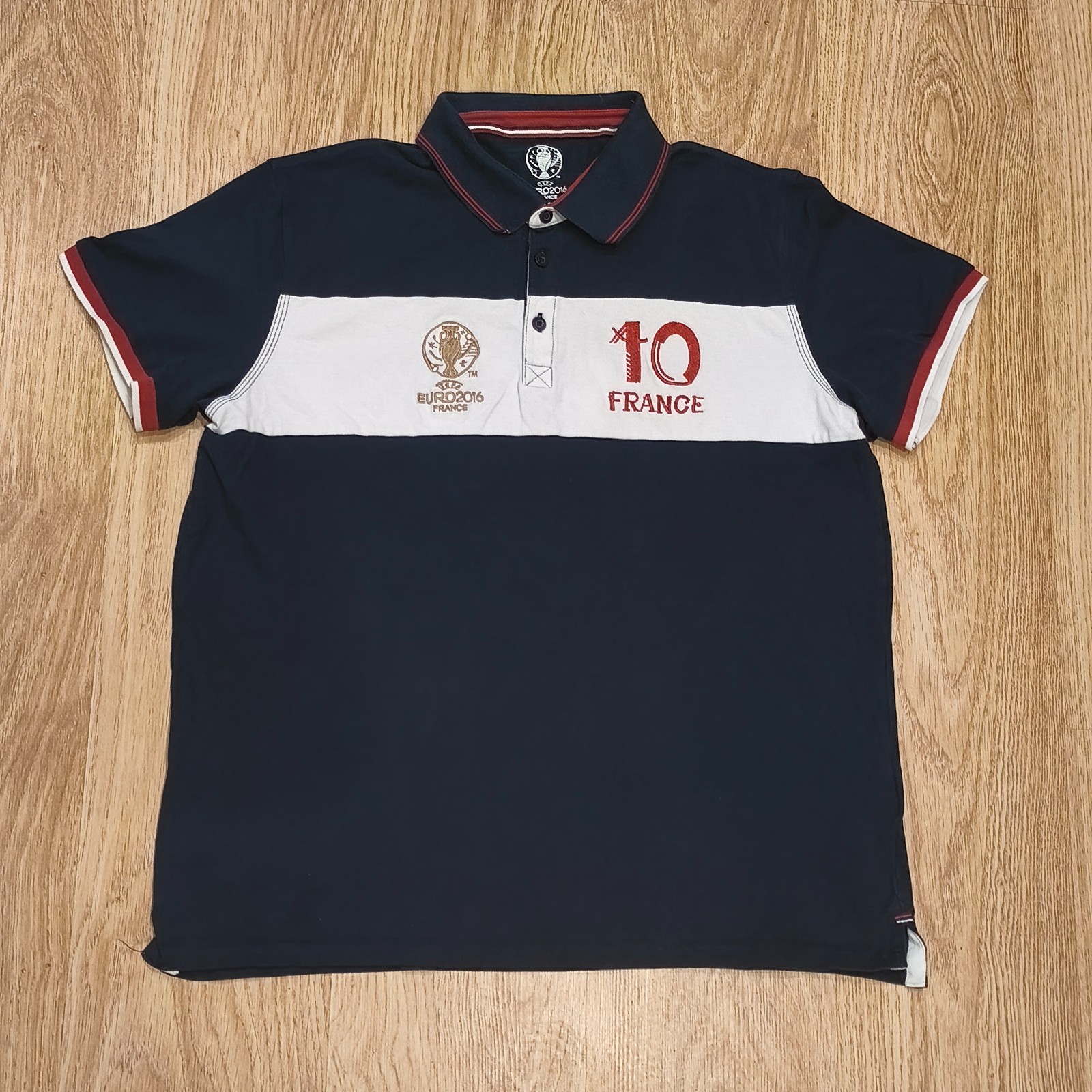 UEFA EURO 2016 Francia Oficial Hombre XL Polo Azul Marino Fútbol Fútbol #10