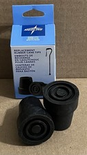 Medline Rubber Replacement Cane Tips Fits Canes 3/4" Diameter 2-Pack Pair New