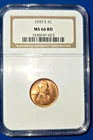 1937 S 1c Lincoln Wheat Cent ~ NGC MS 66 RD