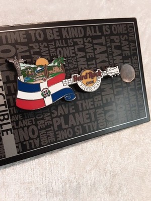 Hard Rock Cafe Guitar Flag Pin Puerto Plata Domenican Republik