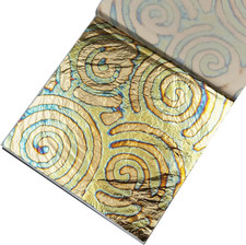 5.5" x 5.5" Imitation Gold Foil Variegated Metallic Leaf 25 Sheets for Arts a...