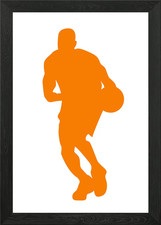 silhouettes basketball Framed Wall Art Poster Canvas Print Picture