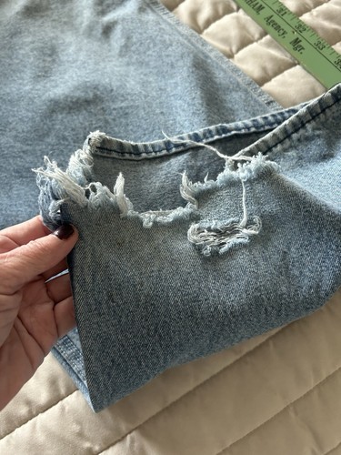 Vintage Round House Men’s Distressed BlueJean Carpenter Bib Overalls Sz 48 x 31 - Picture 11 of 13
