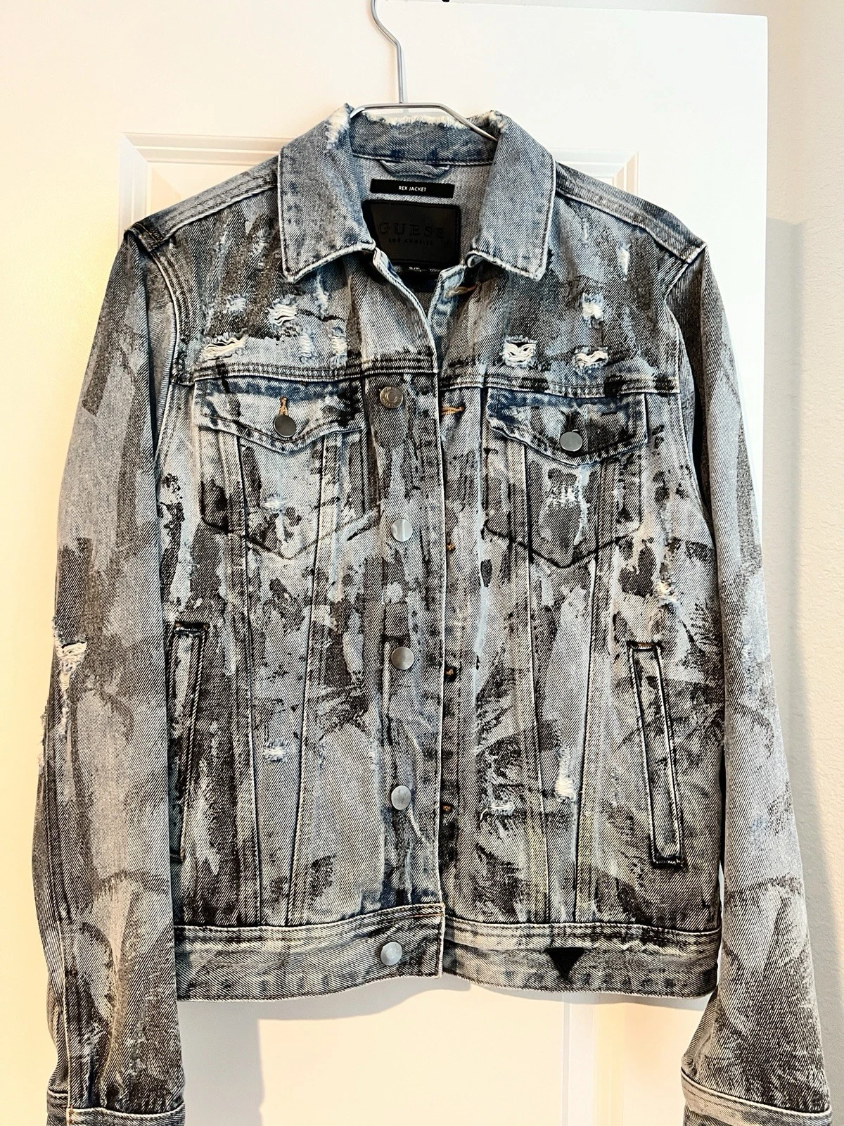 Vintage GUESS Palm Tree/Denim Jacket size S RARE! - product detail image 1