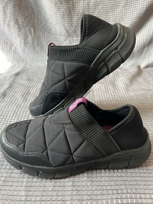 Women s Bobs Skechers B Flex Mighty Puff 117111W Slip-On Sneaker Size 9.5 Black