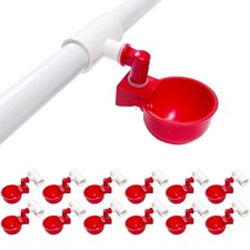 Chicken Water Cups for PVC with Tee 12 Pack, Automatic Chicken Waterer Kit fo...