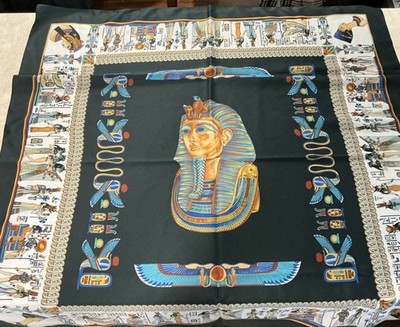 Egyptian Print Scarf 34 x34  , Made In Italy