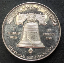 2 oz .999 Silver ~ 1985 International Mint & Foundry ~ Double Liberty Medallion