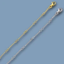 Twisted Bar Link Chain Necklace Real Solid 14K Yellow Gold ALL SIZES