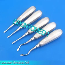 5 Spear Arrow Spade Concave Elevators Dental Extraction Instrument Set