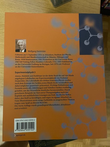 Demtröder Experimentalphysik 3 Atome, Moleküle und Festkörper (4. Auflage) - Bild 2 von 2