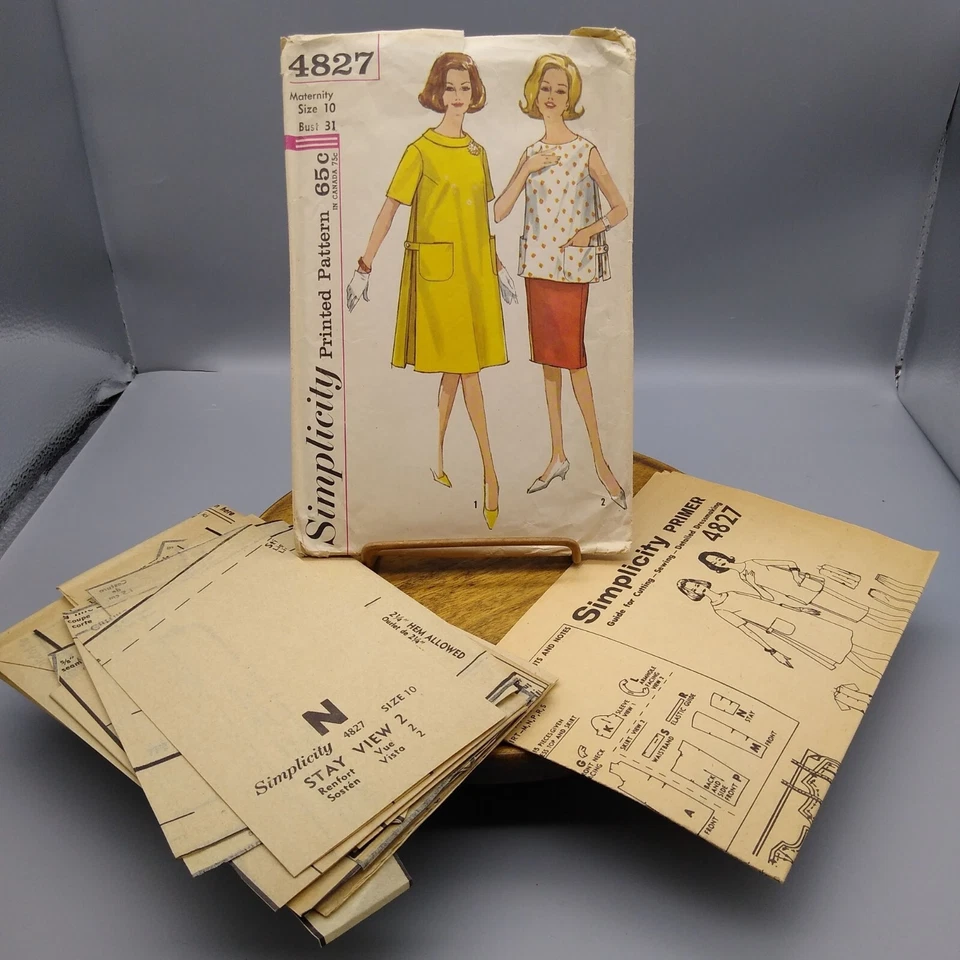 Vintage Sewing PATTERN Simplicity 4827, Women Maternity Dress Top and Skirt - Image 3 of 3