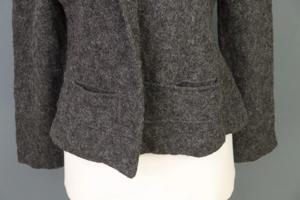 Peruvian Connection Blazer Jacket Size 10 Gray Knit Alpaca Button - Image 3 of 4