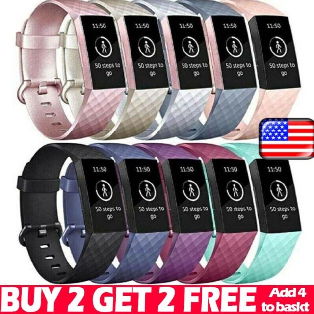 For Fitbit Charge 3 / 4 Watch Band Replacement Silicone Bracelet Wrist Strap USA