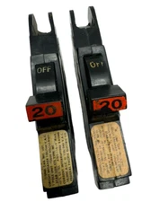 (Lot of 2) FPE NC120 Stab-Lok "Thin" Circuit Breaker 1-P, 20A, 120/240V, Type NC