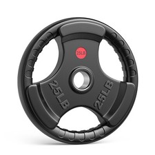 1pc Weight Plate 2" Rubber Coated Bumper 25lb Grip Olympic Strength Training