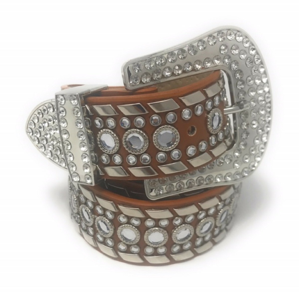 Western rhinestone wide Brown‎ Embellished Belt concho cowgirl Brown Rhinestone Cowboy Belt - Etsy main image 3