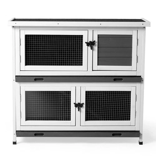 2 Story Solid Wood Rabbit Hutch Bunny Cage Rabbit House Guinea Pig Cage Pet - Picture 7 of 18